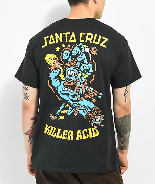 Killer Acid x Santa Cruz Killer Hand Black T-Shirt