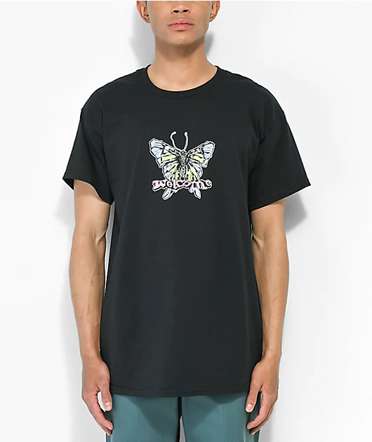 Welcome Butterfly Black T-Shirt