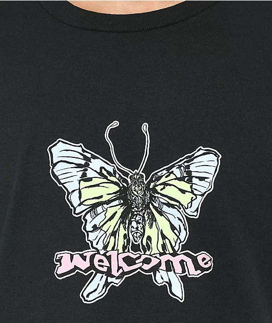 Welcome Butterfly Black T-Shirt