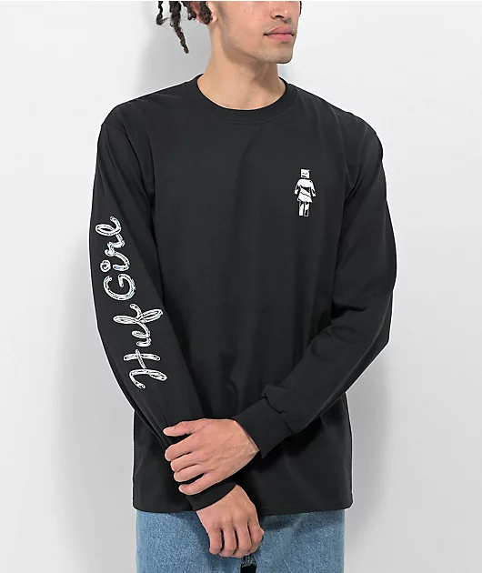 HUF x Girl Chrome Black Long Sleeve T-Shirt