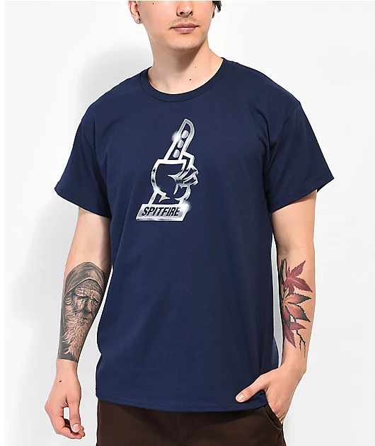 Spitfire Chrome 1 Navy T-Shirt