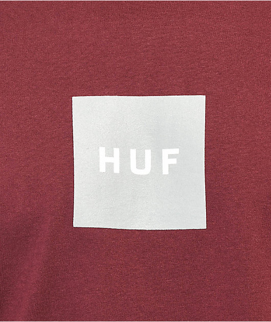 HUF Box Logo Maroon T-Shirt