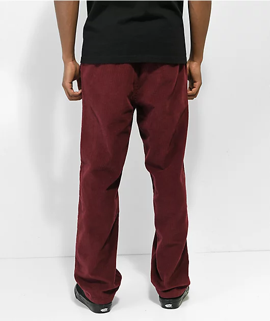 Empyre Johnny Red Elastic Waist Corduroy Skate Pants