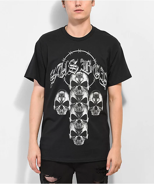 SUS BOY Skulls Black T-Shirt