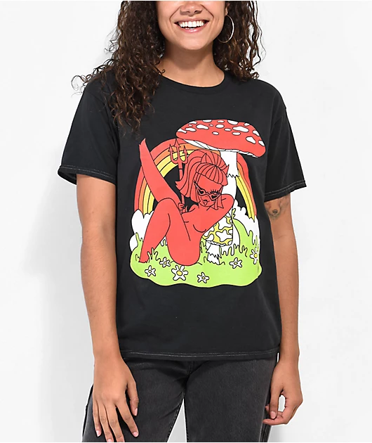 Valfre Lucy Mushroom Black T-Shirt