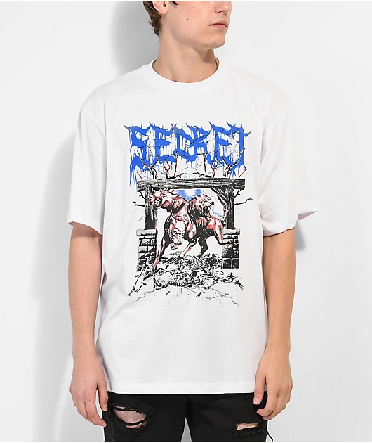 Secret Scientist 3 Headed Monster White T-Shirt