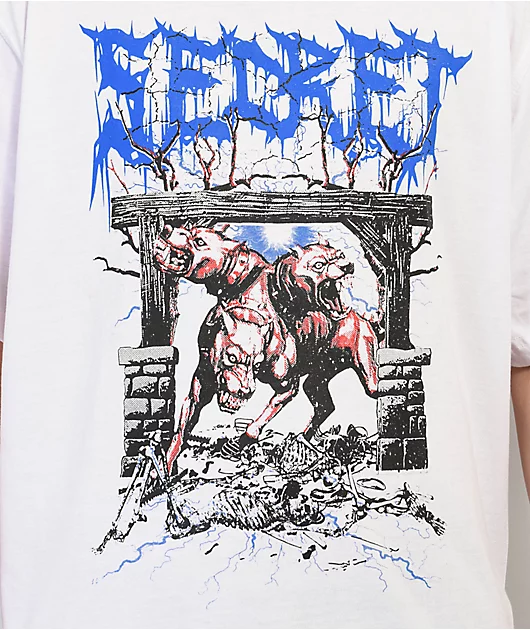 Secret Scientist 3 Headed Monster White T-Shirt