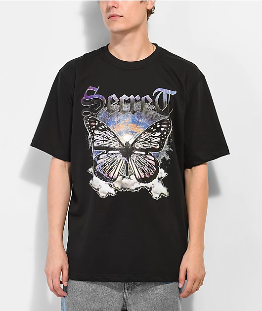 Secret Scientist Butterfly Black T-Shirt
