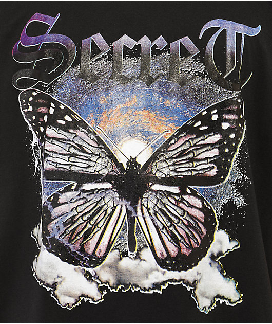 Secret Scientist Butterfly Black T-Shirt