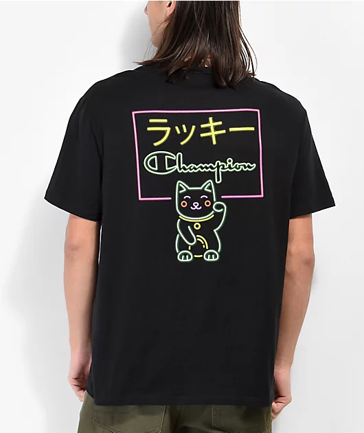 Champion Lucky Cat Black T-Shirt