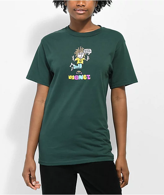 Monet Skateboards Hippy Jump Dark Green T-Shirt