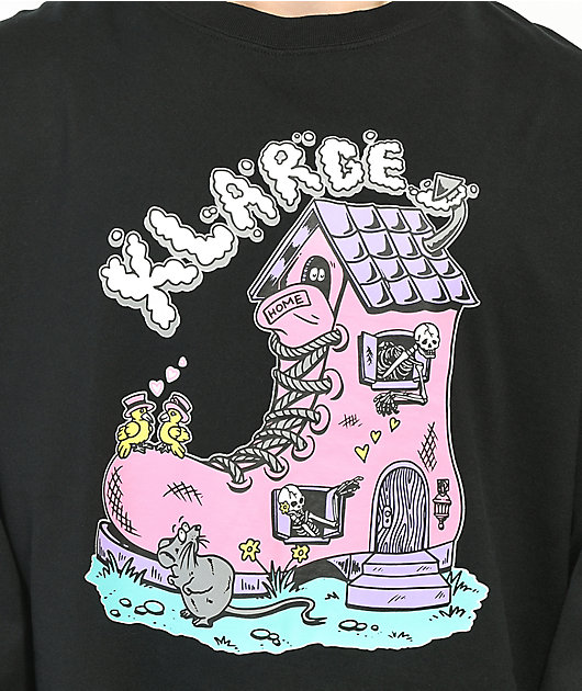 XLARGE Boots House Black Long Sleeve T-Shirt
