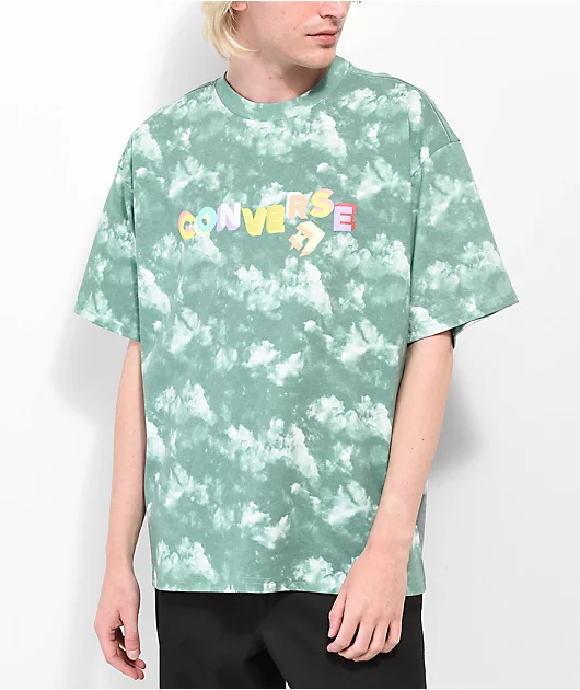 Converse Cloud Print Algae Tie Dye T-Shirt