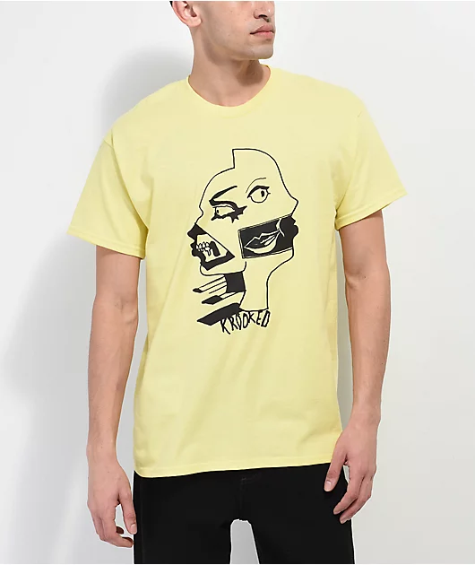 Krooked Two Face Yellow T-Shirt