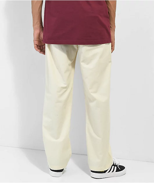 Krooked Eyes White Elastic Waist Pants