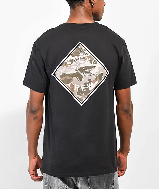Salty Crew Tippet Line Up Black T-Shirt
