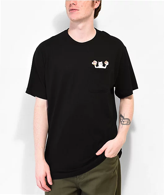RIPNDIP Let's Get This Bread Black Pocket T-Shirt