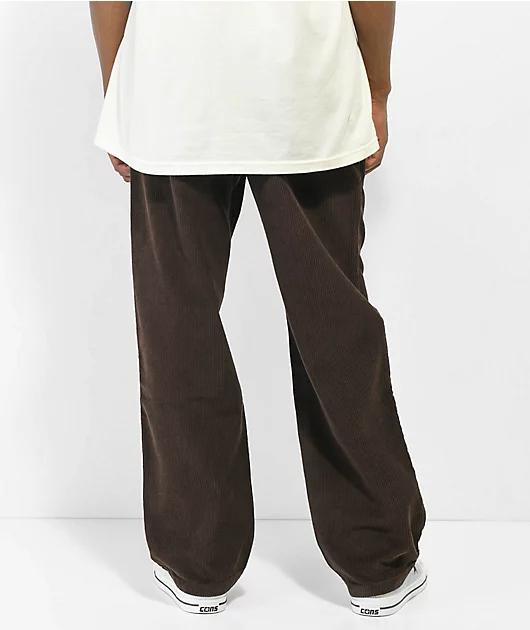 Empyre Johnny Elastic Waist Loose Fit Corduroy Brown Sk8 Pants