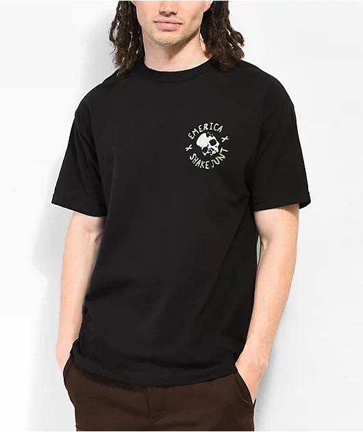 Emerica x Shake Junt Skull Black T-Shirt