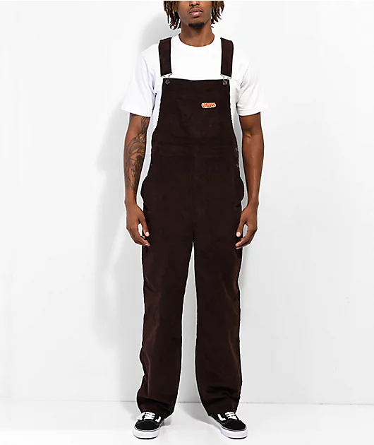 Empyre Loose Sk8 Brown Java Corduroy Overalls