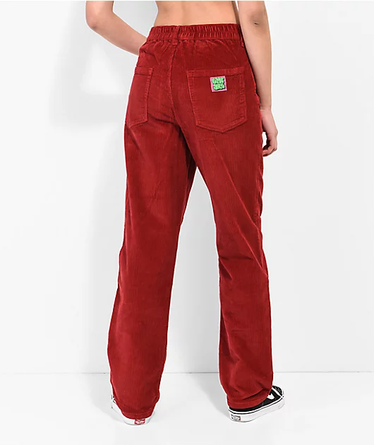 Empyre Tori Pleated Wine Corduroy Skate Pants