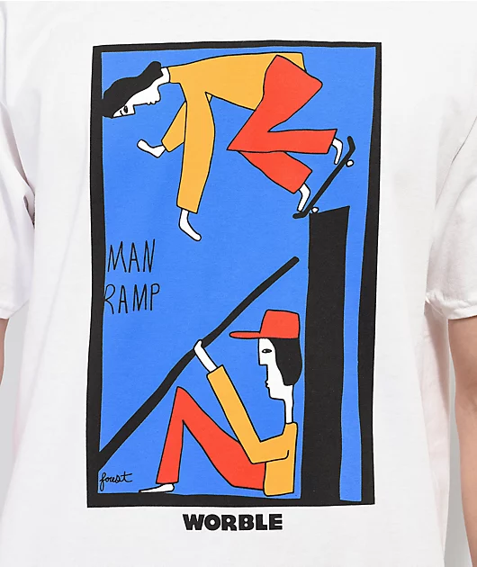 WORBLE Man Ramp White T-Shirt