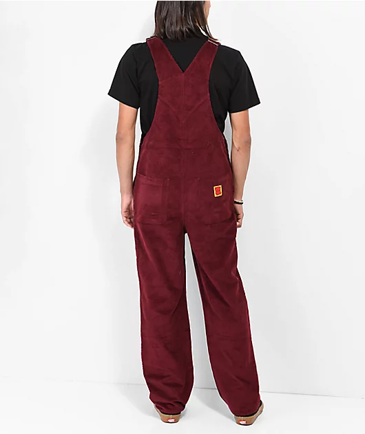 Empyre Curbed Maroon Corduroy Skate Overalls
