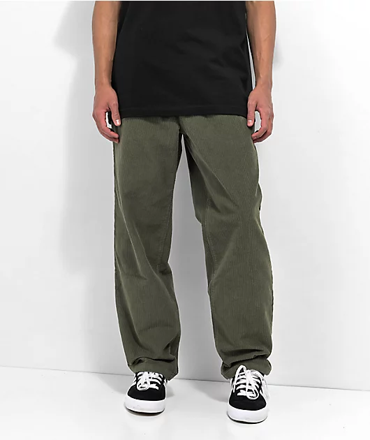 Empyre Johnny Olive Elastic Waist Corduroy Skate Pants