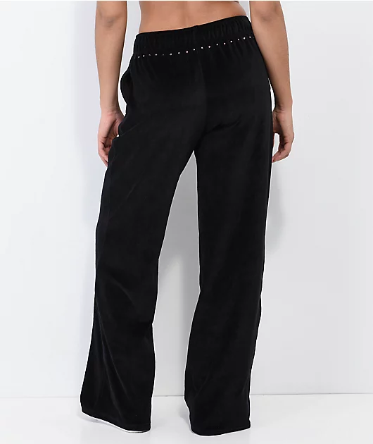 Broken Promises 2Cute Black Velour Sweatpants