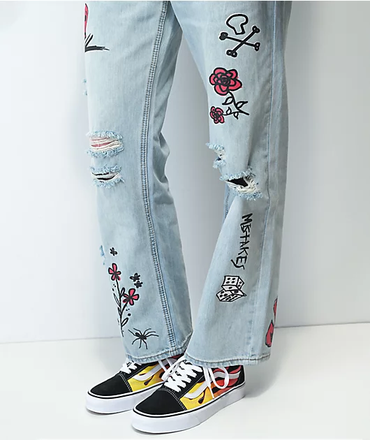 376-ninth-hall-sire-printed-light-blue-denim-dad-jeans-7.webp Ninth Hall Sire Printed Light Blue Denim Dad Jeans