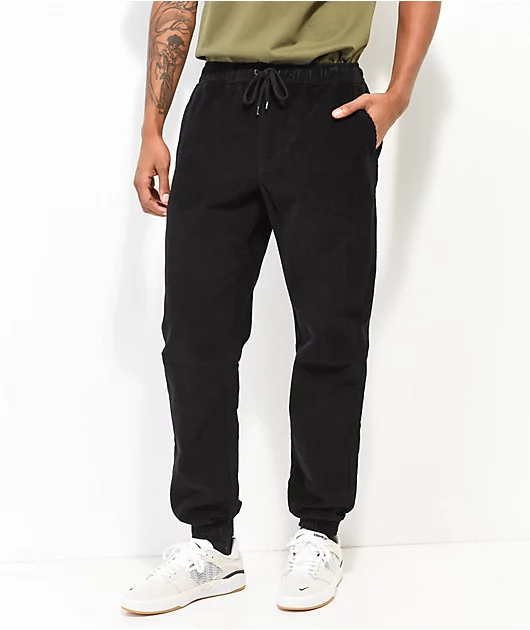 Empyre Creager Black Corduroy Jogger Pants