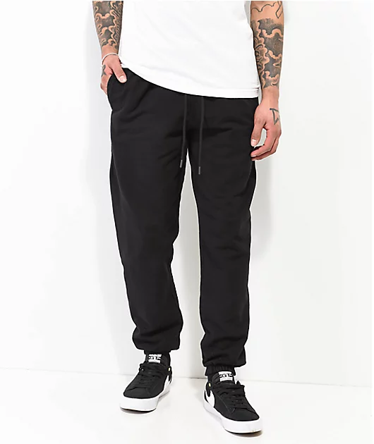 Shaka Wear Garment Dye Black Heavyweight Sweatpants