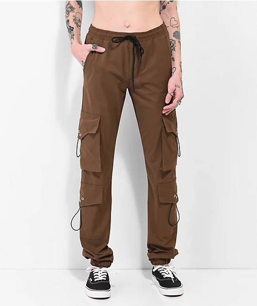 American Stitch Multi Pocket Brown Jogger Pants