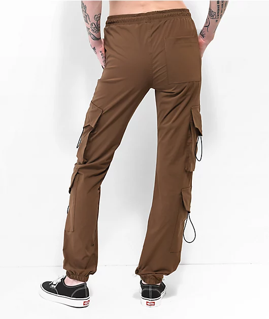American Stitch Multi Pocket Brown Jogger Pants