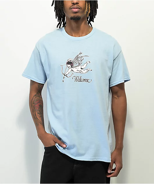 Welcome Cherub Baby Blue T-Shirt