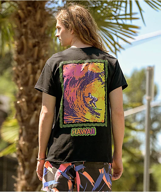 Dravus 80s Surf Black T-Shirt