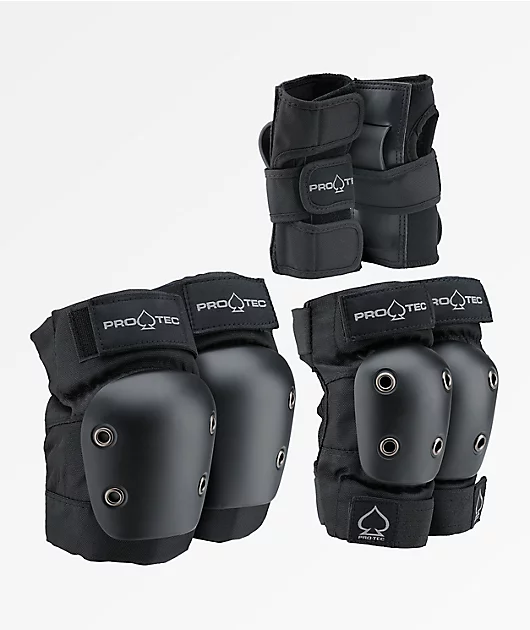 Pro-Tec Youth Street Gear 3 Pack Black Protective Pads