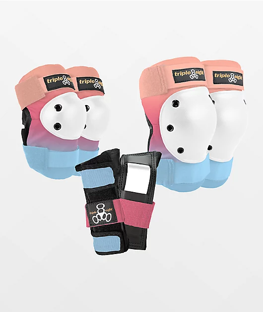 Triple Eight Sunset Pink & Blue 3-Pack Pad Set
