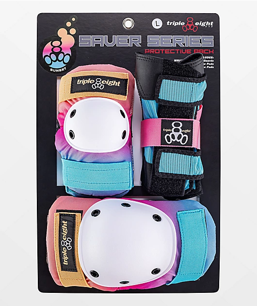 Triple Eight Sunset Pink & Blue 3-Pack Pad Set