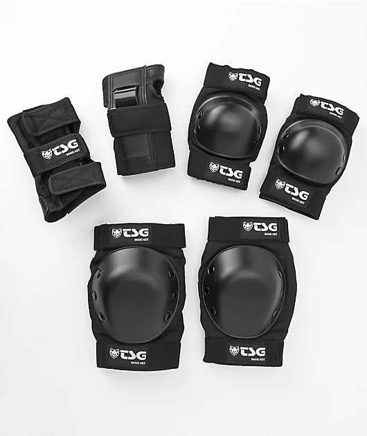 TSG Black Basic 3-Pack Pad Set