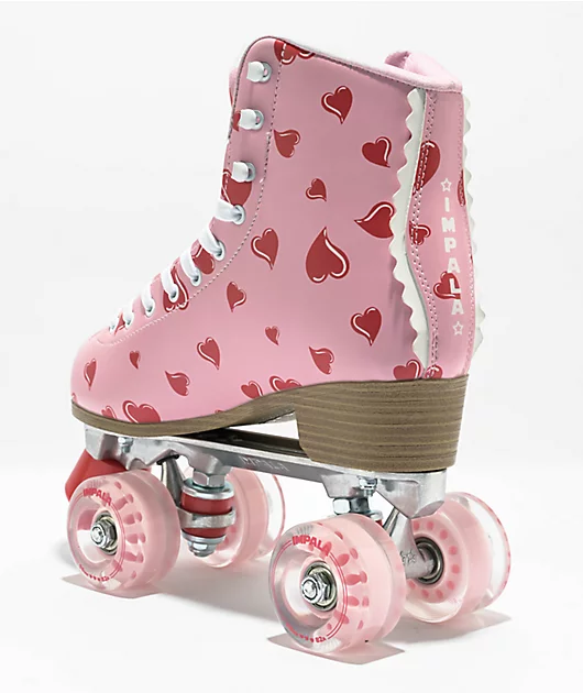 Impala Falling Hearts Pink Roller Skates
