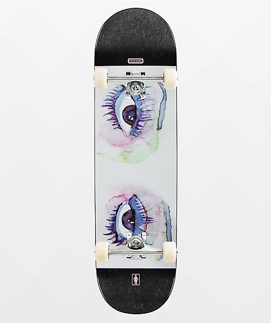 Girl Geering Party Eyes 8.5\" Assembled Skateboard Complete