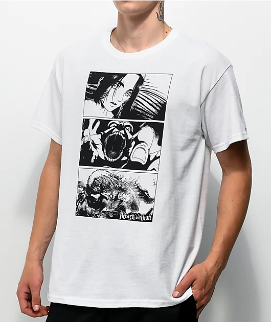 Attack On The Titan Frames White T-Shirt