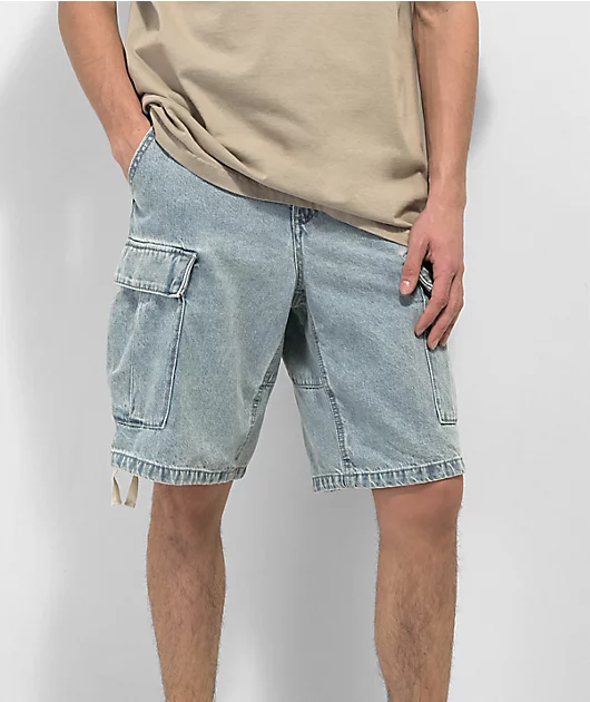 Empyre Skate Blue Denim Cargo Shorts