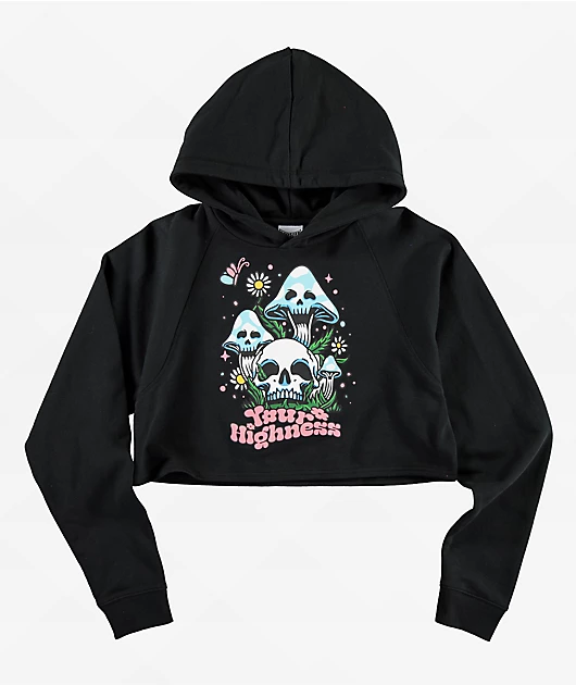 Your Highness Root Rot Black Crop Hoodie