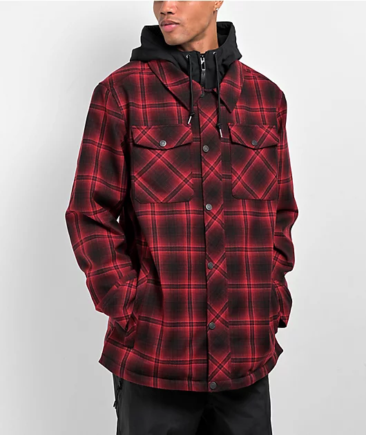 Empyre Traversed Red & Black Plaid 10K Snowboard Jacket 2024