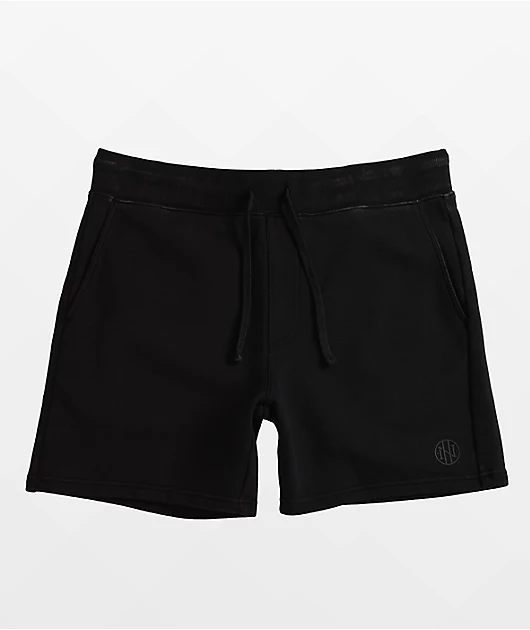 Ninth Hall Basic Black Wash Sweat Shorts