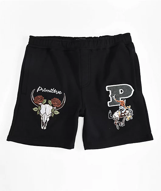 Primitive Badlands Black Sweat Shorts