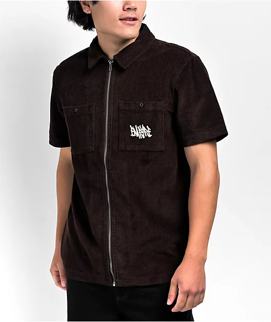 Empyre Circa Corduroy Zip Short Sleeve Shirt