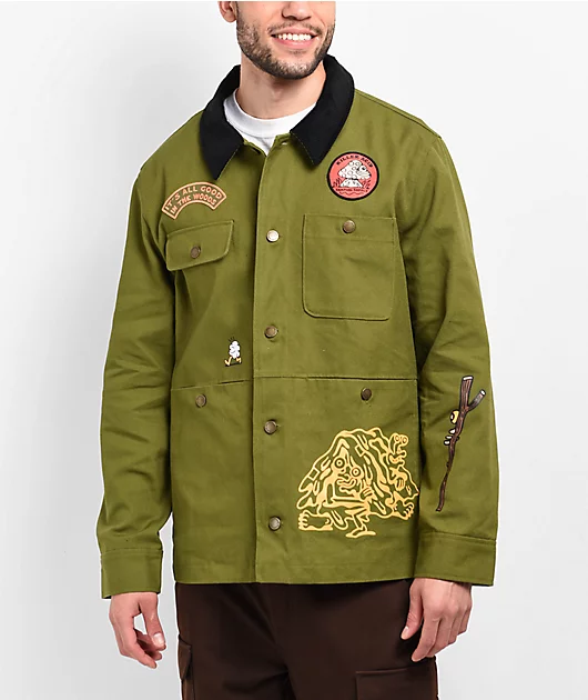 Killer Acid Freaks Of Nature Olive Chore Jacket